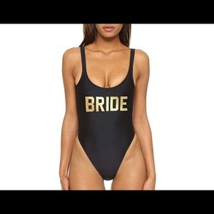 Bride one piece swimsuit for bachelorette party